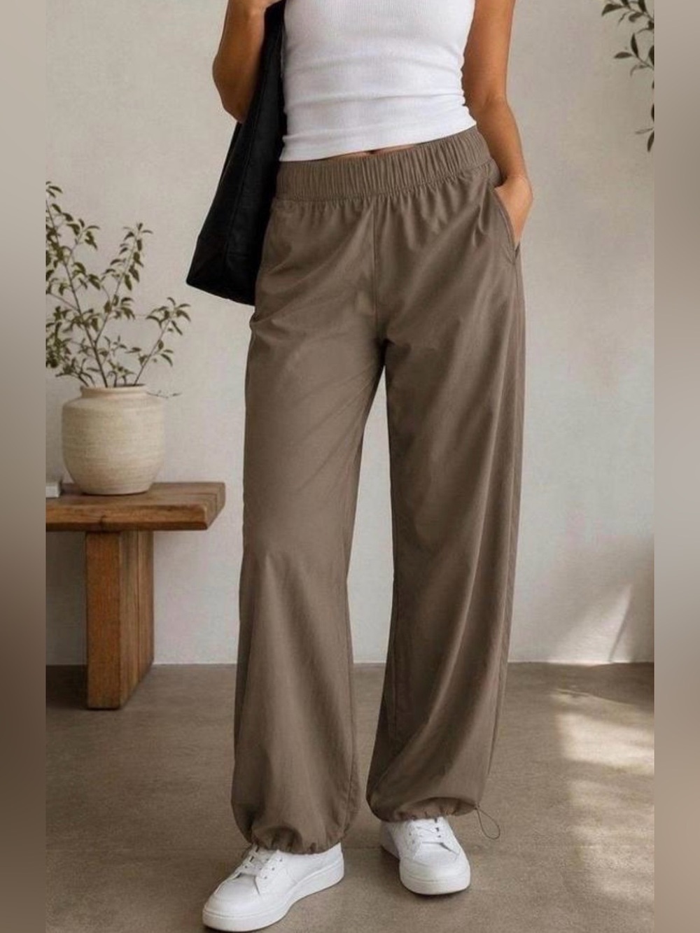Athleta Rise Pants Brown Women's Small Travel Athleisure Water resistant